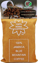 Load image into Gallery viewer, 2 x 1/2lb Bags = 1lb Total: 100% Jamaica Blue Mountain &amp; Hawaiian Kona Extra Fancy Coffee
